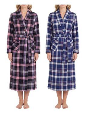 Bottom Robe Intimates & Sleepwear | Andrew Scott 10 Cotton Flannel Long Sleep Robe ...
